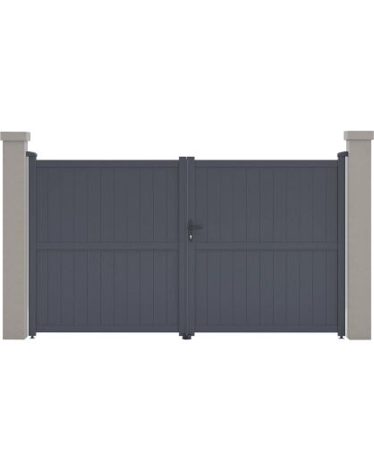 Portail aluminium Maurice gris - 299.5x155.9 cm